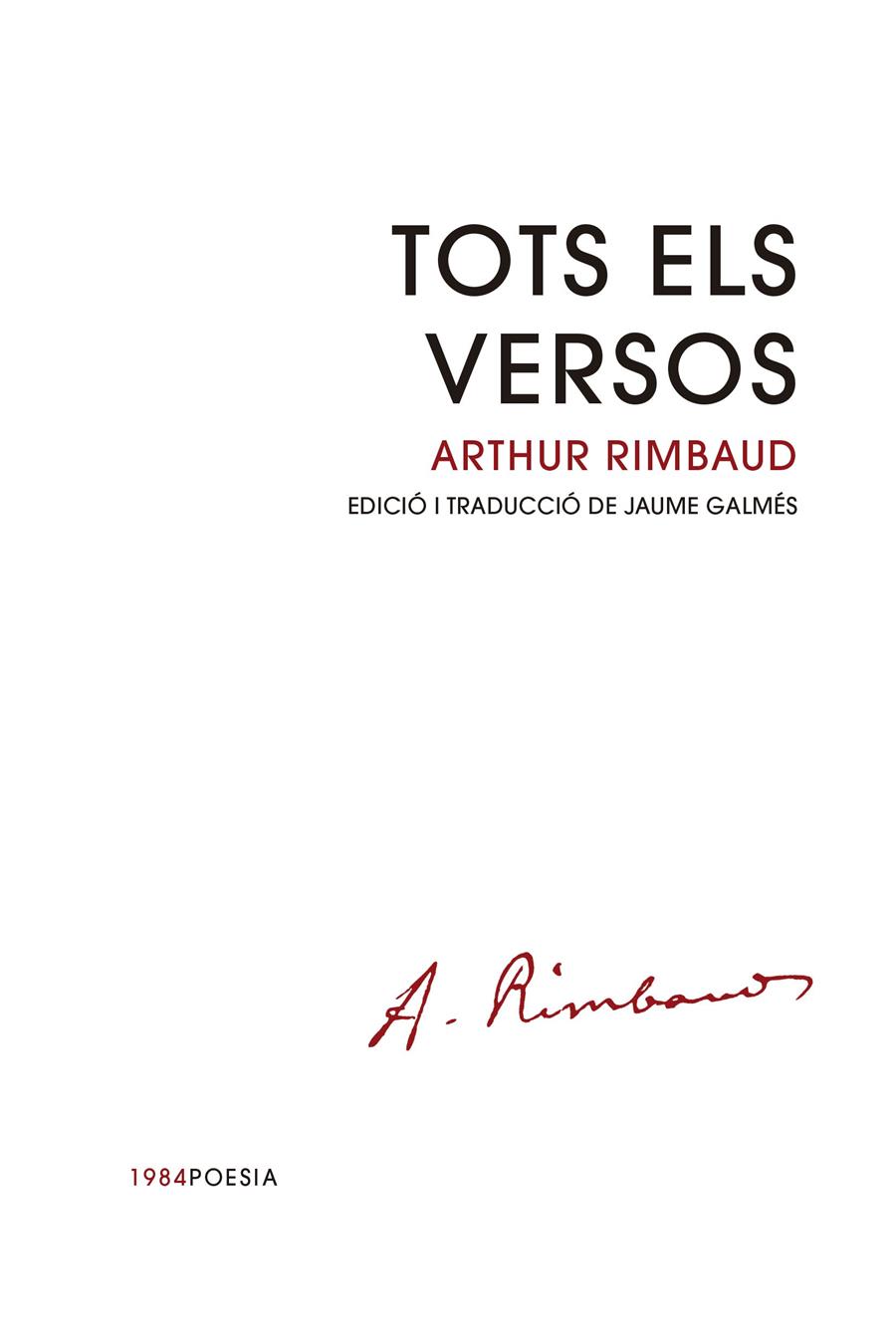 TOTS ELS VERSOS | 9788418858833 | RIMBAUD, ARTHUR